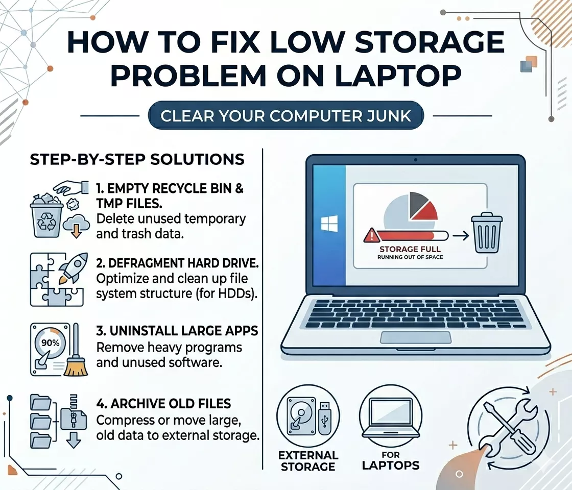 How to Fix Low Storage Problem on Laptop - Clear Your Computer Junk