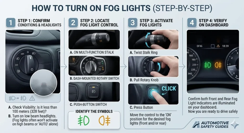 How to Turn On Fog Lights (Step-by-Step)